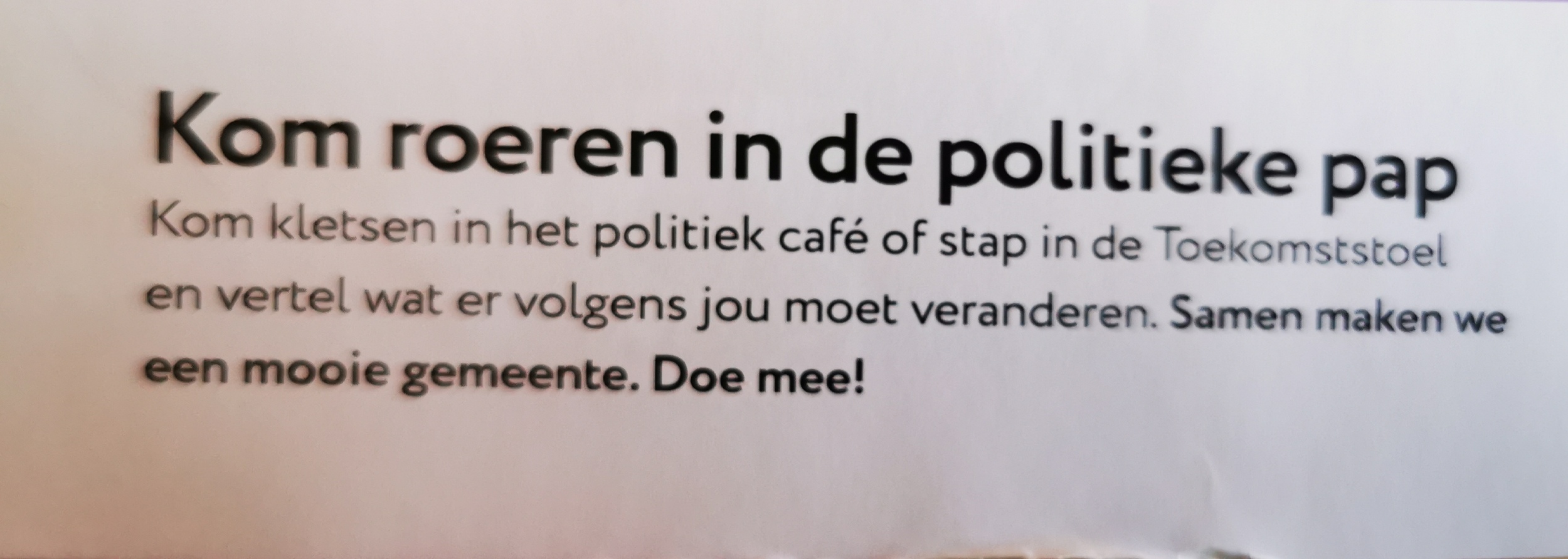 Kom roeren in de politieke pap